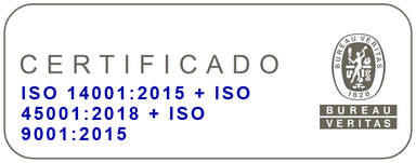 Certificado Bureau Veritas — ISO 9001:2015, ISO 14001:2015, ISO 45001:2018